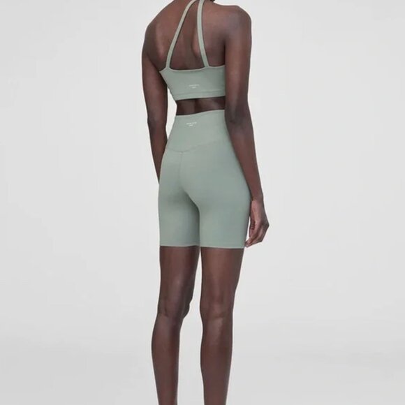 Anine Bing Sports Bra Jules Asymmetrical Design Artichoke Green XS - Picture 3 of 9